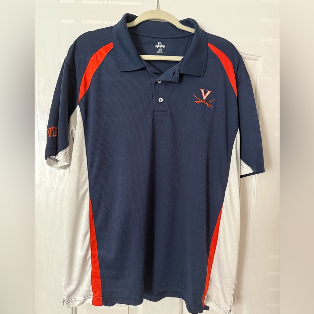 UVA Navy, White and Orange Polo Shirt Size XL